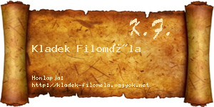 Kladek Filoméla névjegykártya